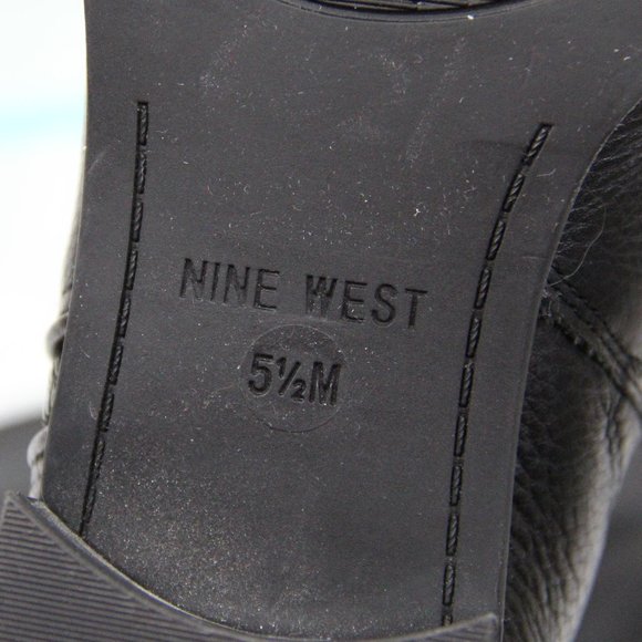 Nine West Ankle Bootie Women Black Leather Shoes Shootie sz 5.5 Nanshe - Picture 9 of 9